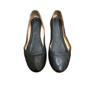 Frye Carson Women's Black Leather Ballet Flats Size 6M Slip-On Round Toe